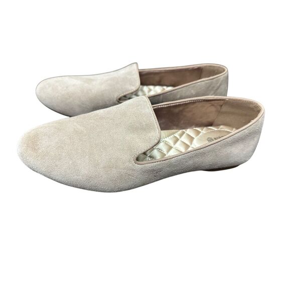 Birdies Shoes - Birdies Starling Latte Suede Womens Loafers Flats Tan Soft Leather Classic Size